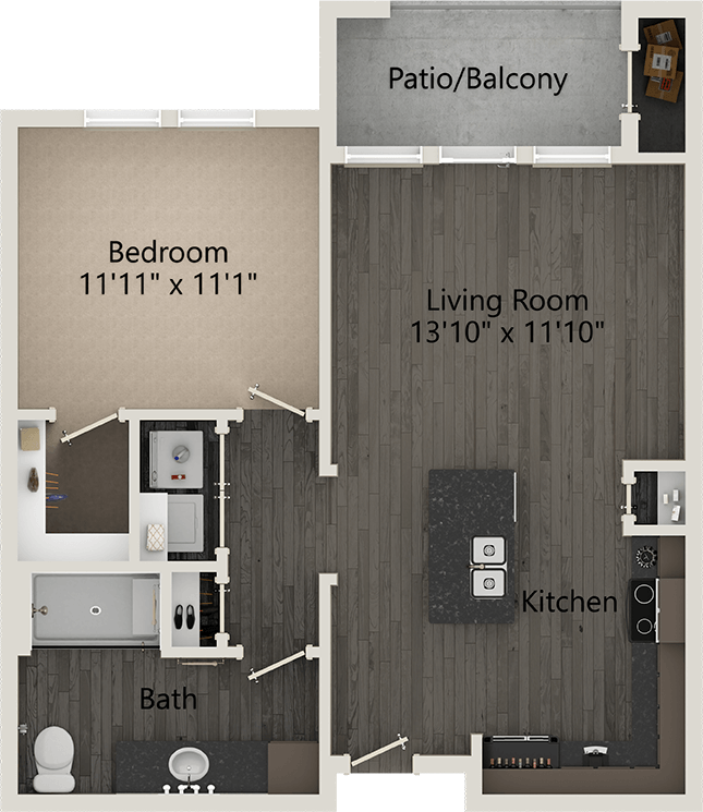 A Long Prairie unit with 1 Bedrooms and 1 Bathrooms with area of 702 sq. ft