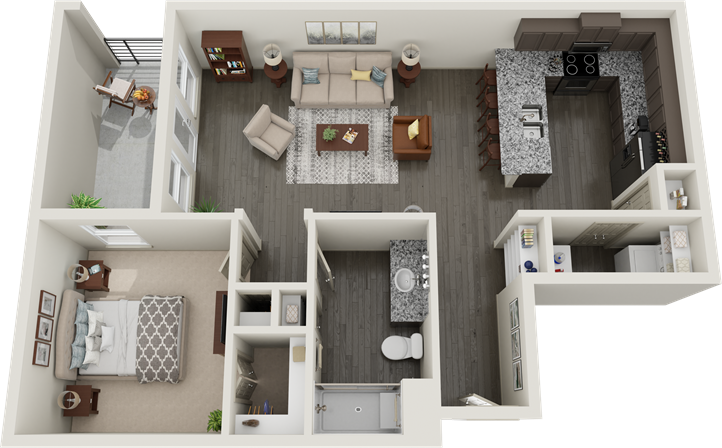 A Morris unit with 1 Bedrooms and 1 Bathrooms with area of 855-872 sq. ft